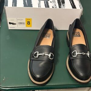 Dolce Vita Black Loafers with Silver Accent